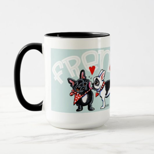Bulldog Kiss Tasse (Links)