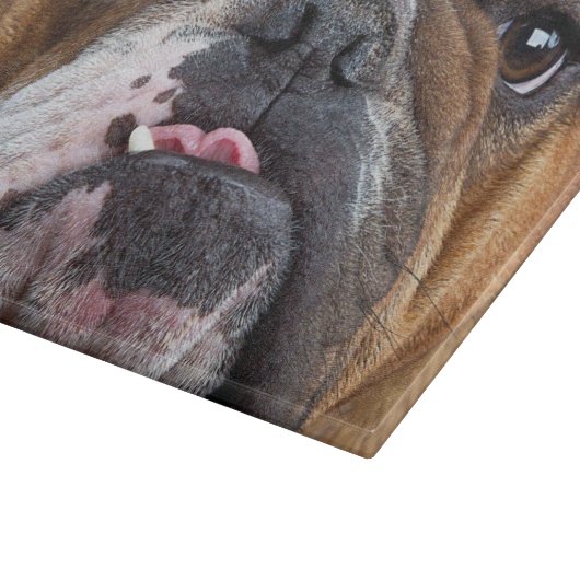 Bulldog-Kissen Schneidebrett (Ecke)