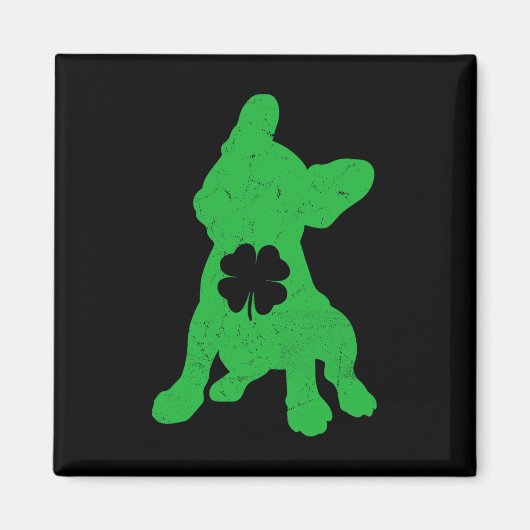Bulldog Kleeblatt St Patrick Day Owner Frenchie Do Magnet (Vorne)