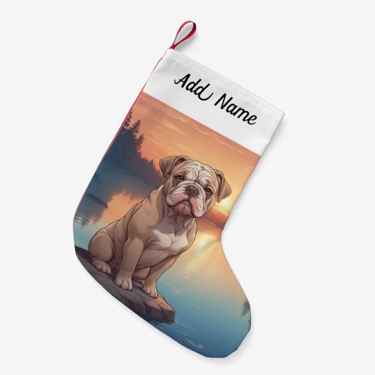 Bulldog Kleiner Weihnachtsstrumpf (Vorderansicht (hängend))