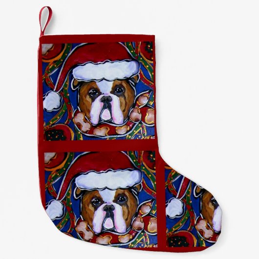 Bulldog Kleiner Weihnachtsstrumpf (Vorderseite)