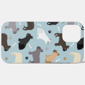 Bulldog-Knochen und Paws Blue Case-Mate iPhone Hülle (Rückseite (Horizontal))
