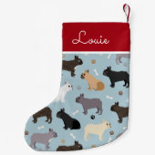 Bulldog-Knochen und Paws Blue Kleiner Weihnachtsstrumpf (Rückseite)