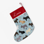Bulldog-Knochen und Paws Blue Kleiner Weihnachtsstrumpf (Rückseite (Hängend))