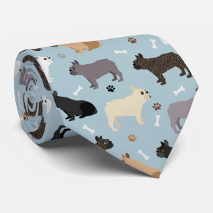 Bulldog-Knochen und Paws Blue Krawatte