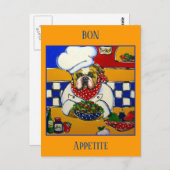 Bulldog-Koch Postkarte (Vorne/Hinten)