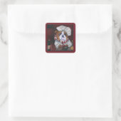 Bulldog-Koch Quadratischer Aufkleber (Tasche)