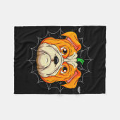 Bulldog-Kürbis  Fleecedecke (Vorderseite (Horizontal))