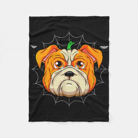 Bulldog-Kürbis  Fleecedecke (Vorderseite)
