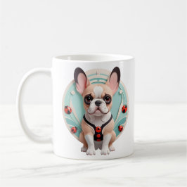 Bulldog Ladybug Pastell Papier schneiden Kunst Kaffeetasse
