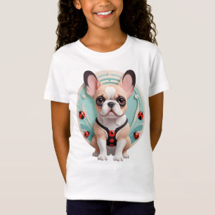 Bulldog Ladybug Pastell Papier schneiden Kunst T-Shirt