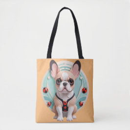 Bulldog Ladybug Pastell Papier schneiden Kunst Tasche