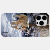 Bulldog lassen es Schnee Weihnachten gebürstet Case-Mate iPhone Hülle (Rückseite (Horizontal))