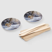 Bulldog lassen es Schnee Weihnachten gebürstet Fächer (Non-assembled)