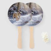 Bulldog lassen es Schnee Weihnachten gebürstet Fächer (Vorne und Hinten)