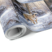 Bulldog lassen es Schnee Weihnachten gebürstet Geschenkpapier (Rolleneckpunkt)