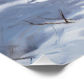 Bulldog lassen es Schnee Weihnachten gebürstet Poster (Ecke)