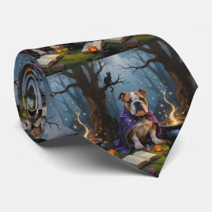 Bulldog-Launige Halloween-Malerei Krawatte