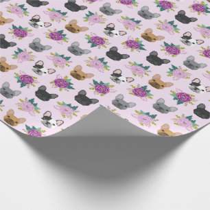Bulldog-Lavendel-Florenz Geschenkpapier