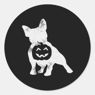Bulldog Lazy Halloween Kostüm Niedlicher Franziske Runder Aufkleber
