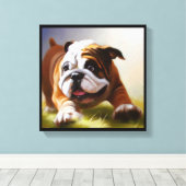 Bulldog Leinwanddruck (Insitu (Holzboden))
