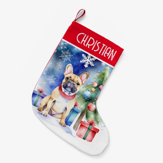 Bulldog-Leute Weihnachtsgeschenke Kleiner Weihnachtsstrumpf (Vorderansicht (hängend))