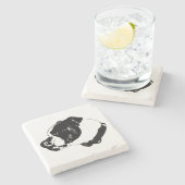 Bulldog Lick Stone Coaster Steinuntersetzer (Seitenansicht)