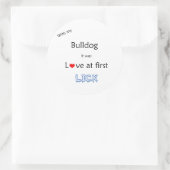 Bulldog-Liebe bei First Lick - Aufkleber (Tasche)