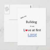 Bulldog-Liebe bei First Lick Postkarte (Vorne/Hinten)