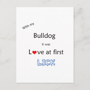 Bulldog-Liebe bei First Lick Postkarte