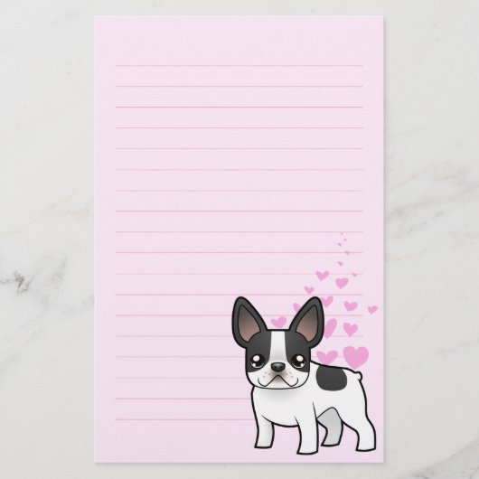 Bulldog-Liebe Briefpapier (Vorderseite)