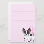 Bulldog-Liebe Briefpapier (Vorne/Hinten)