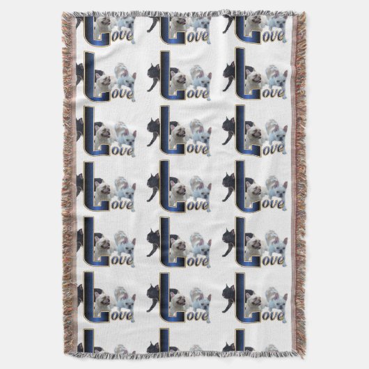 Bulldog-LIEBE Decke (Vorderseite Vertikal)