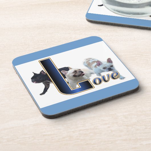 Bulldog-Liebe Getränkeuntersetzer (Linke Seite)