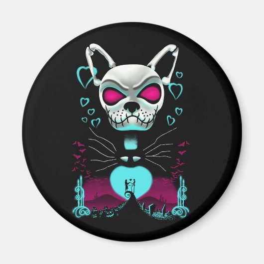 Bulldog | Liebe Halloween Pumpkin-Geschenk Magnet (Vorne)