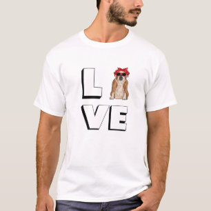 Bulldog Liebe Herz Sonnenbrille Dog English Bulldo T-Shirt