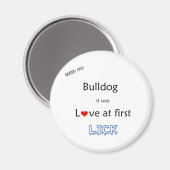Bulldog-Liebe in First Lick - Magnet (Vorderseite/Rückseite)