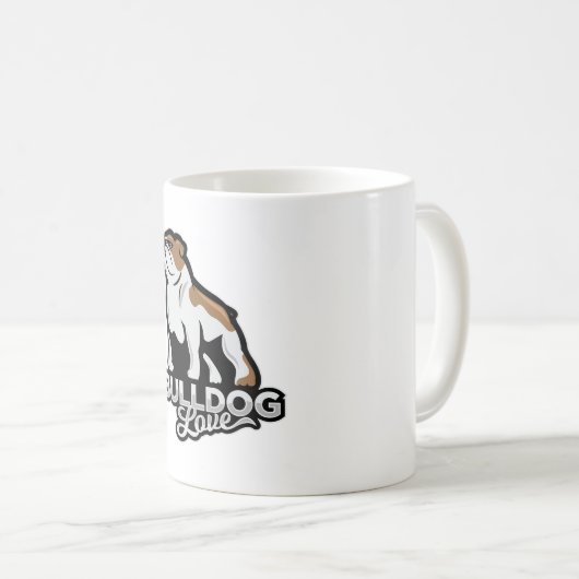 Bulldog-Liebe Kaffeetasse (VorderseiteRechts)