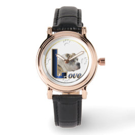 Bulldog Liebe Kunstgeschenke Armbanduhr