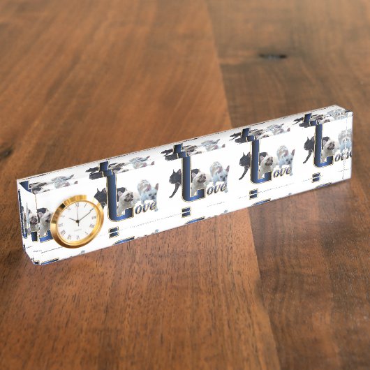 Bulldog-LIEBE Namensplakette (Seite)