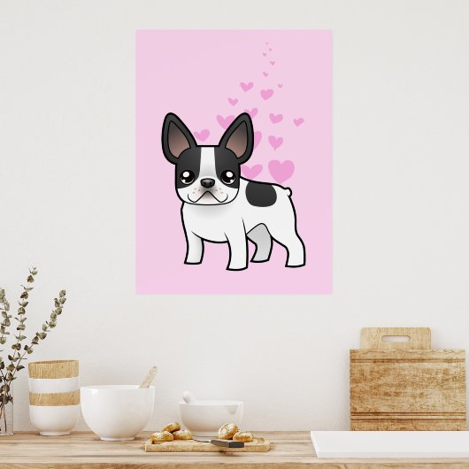 Bulldog-Liebe Poster (Küche)