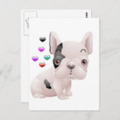 Bulldog-Liebe Postkarte (Vorne/Hinten)