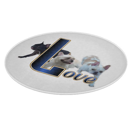 Bulldog-LIEBE Schneidebrett (Ecke)