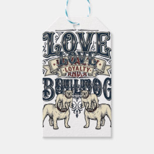 Bulldog-Liebe-Shirt Vintage-Gravur-Hunde-Zitat Des Geschenkanhänger