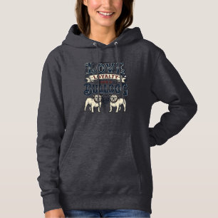 Bulldog-Liebe-Shirt Vintage-Gravur-Hunde-Zitat Des Hoodie