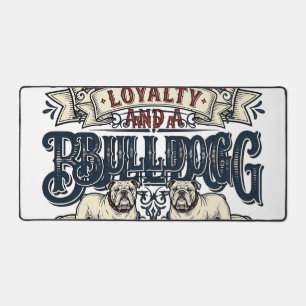 Bulldog-Liebe-Shirt Vintage-Gravur-Hunde-Zitat Des Schreibtischunterlage
