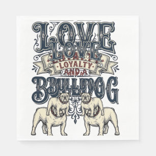 Bulldog-Liebe-Shirt Vintage-Gravur-Hunde-Zitat Des Serviette