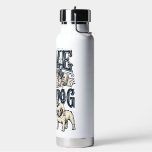Bulldog-Liebe-Shirt Vintage-Gravur-Hunde-Zitat Des Trinkflasche