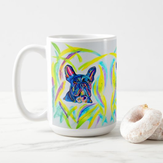 Bulldog-Liebe-Tasse Kaffeetasse (Mit Donut)