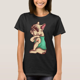 Bulldog-Liebe Tattoo T-Shirt